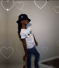 Wearing childrens custom bucket hat, tee-shirt and leggings for children