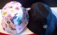 Childrens bucket hats black  comes with neck strap $7.00